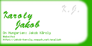 karoly jakob business card