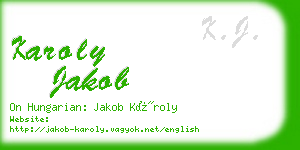 karoly jakob business card